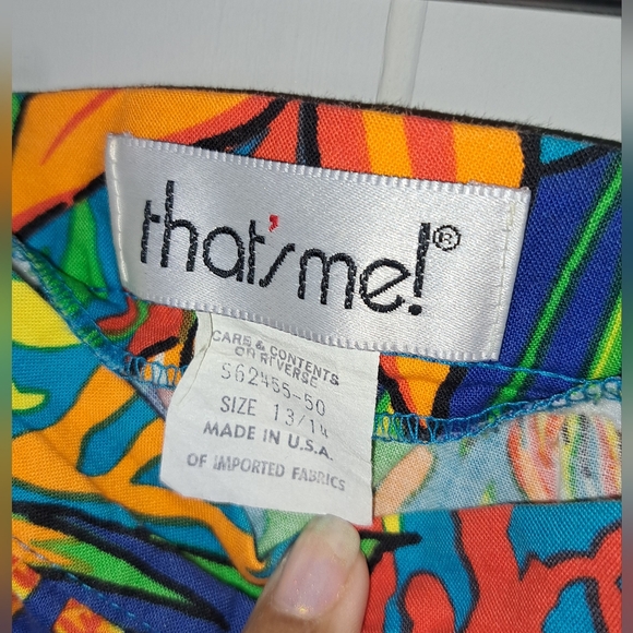 Vtg 80s That's Me Tropical Print Skirt with Side Pockets SZ 13/14 (Waist 30in) - Picture 4 of 4